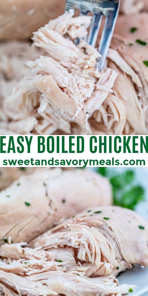 Boiled Chicken is a perfectly healthy meal that is tender, flavorful and full of proteins. Lunch List, Chicken Recipes Skillet, Foil Baked Chicken, Boil Chicken, Chicken Appetizer, Boiled Chicken Recipes, Barbecued Chicken, Flexitarian Recipes, Fresh Lunch