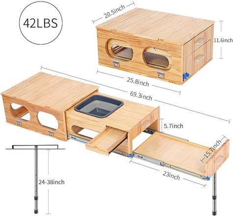 Camping Box Ideas, Overland Kitchen, Camping Kitchen Set Up, Camp Kitchen Box, Overland Camping, Kangoo Camper, Camping Trailer Diy, Suv Camper, Truck Bed Camping