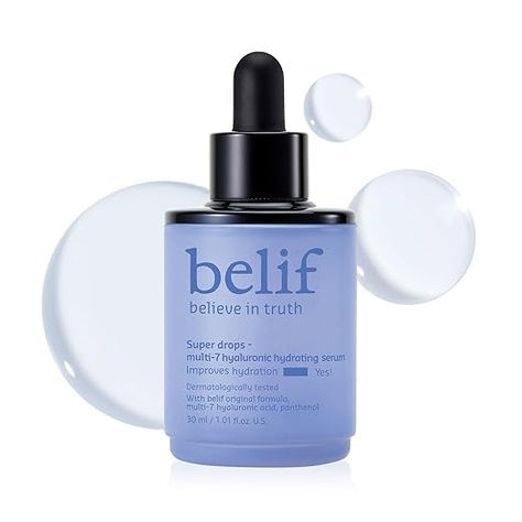 Amazon.com: belif Super Drops Multi-7 Hyaluronic Hydrating Serum - 24-hr Moisturization, Hyaluronic Acid, Panthenol, Lightweight Daily Essence | Korean Skincare (1.01 fl. oz) : Beauty & Personal Care Belif Skincare, Essence Korean, Hydrating Serum, Curling Iron, Anti Aging Skin Care, Korean Skincare, R C, Hyaluronic Acid, Beauty Skin