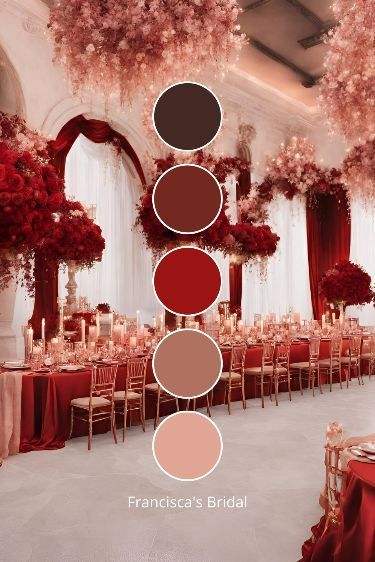 I'm liking these colors Modern Wedding Themes Color Palettes, Wedding Theme Ideas Fall, Wedding Color Schemes Red, Spring Wedding Theme Ideas, Winter Wedding Theme Ideas, Fall Wedding Theme Ideas, Wedding Color Ideas Fall, Wedding Theme Spring, Wedding Color Ideas Winter