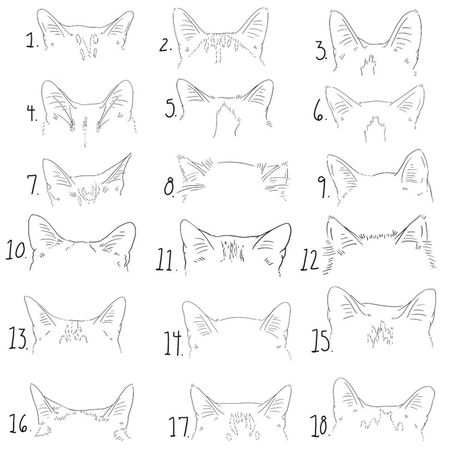 Cat Tattoo Outline Silhouettes, Cat Head Tattoo Outline, Cat Ear Tattoo Simple, Cat Marking Tattoo, Cat Ear Outline Tattoo, Outline Of Cat, Cat Ears Drawing, Ear Line Drawing, Cat Ears Tattoo