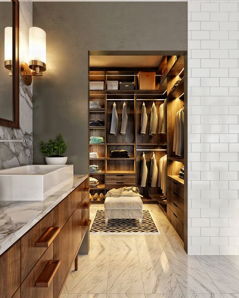 Walk In Closet And Bathroom Combo, Closet And Bathroom Combo, Master Closet And Bathroom, Closet To Bathroom, Master Bath And Closet, Luxury Bathroom Master Baths, Closet And Bathroom, Bathroom Retreat, Closet Layout