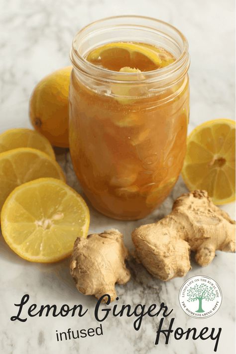 Ginger Lemon Honey Tea, Herb Infused Honey, Lemon And Honey, Infused Honey, Ginger Syrup, Natural Beauty Remedies, Lemon Honey, Honey Tea, Lemon Ginger