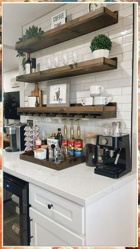 Looking to elevate your space? Check out these chic coffee bar ideas from IKEA! Whether you're a coffee connoisseur or just love a cozy corner, these designs will inspire your next home project. From sleek storage solutions to trendy decor, transform your space with these stylish coffee bar ideas. Small Coffee Bar Shelf Ideas, Making A Coffee Bar, Coffee Buffet Station, Coffee Bar Ideas Ikea, Minimalist Coffee Bar Ideas, Coffee Bar Organization Ideas, Counter Top Coffee Station Ideas, Coffee Bar Set Up, Ikea Coffee Bar