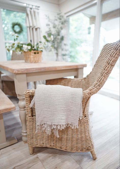 Wicker Outdoor Dining Set, Wicker Dining Chairs Dining Room, Wicker Dining Table And Chairs, Wicker Chairs Dining Room, Wicker Dining Chairs Indoor, Cottage Dining Chairs, Wicker Dining Room, Ikea Wicker, Wicker Chair Makeover