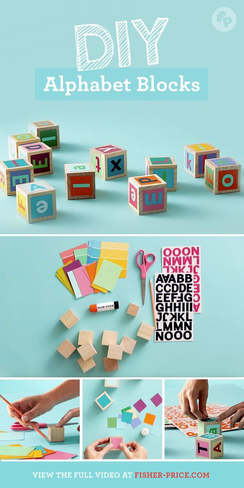 Diy Blocks For Kids, Baby Blocks Diy, Diy Baby Blocks, Alphabet Blocks Diy, Alphabet Blocks Crafts, Montessori Blocks, Wooden Blocks Diy, Wooden Alphabet Blocks Crafts, Baby Building Blocks