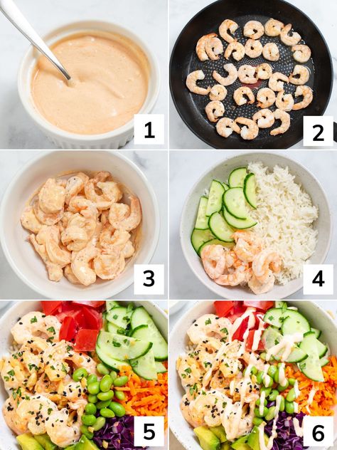 Poke Bowl Lunch Prep, Spicy Shrimp Poke Bowl, Homemade Poke Bowl Chicken, Shrimp And Crab Poke Bowl, Build Your Own Poke Bowl, Veggie Poke Bowl Recipe, Different Ways To Eat Salmon, Meal Prep Poke Bowl, Poke Bowl Crab