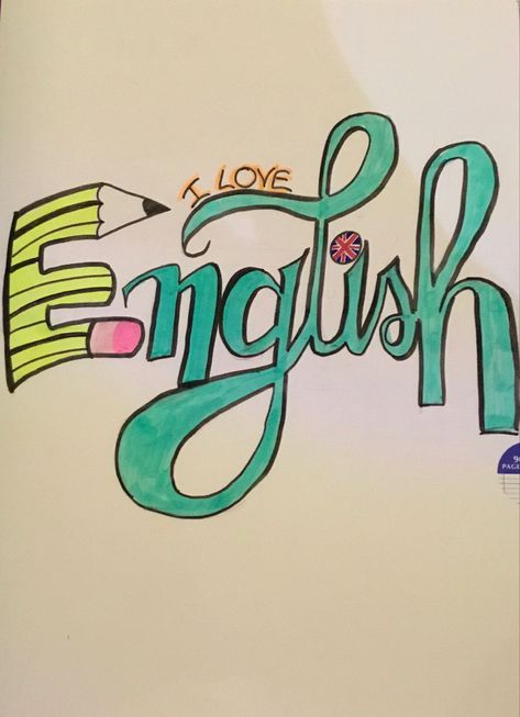 How To Decorate English Notebook, English First Page Design, Front Page Ideas For English, First Page Decoration Ideas, Notebook First Page, First Page Decoration, Page Decoration Ideas, Notebook Decoration Ideas, Teacher Teaching Students