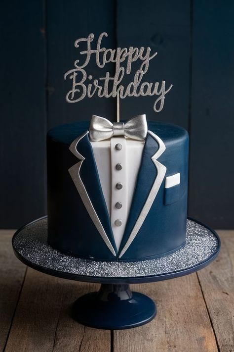 Tuxedo Cakes For Men, Modern Cake Designs For Men, Modern Birthday Cakes For Men, 50 Years Birthday Cake, Male Cakes, 50th Birthday Cakes For Men, Hbd Cake, Fashionista Cake, Birthday Cake For Men