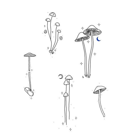 Ayawaska Tattoo, Mushroom Ear Tattoo, Magic Mushroom Tattoo, Magic Mushroom Drawing, Alternative Tattoo Ideas, Mushroom Tattoo, Stick Poke, Mushroom Tattoos, Handpoke Tattoo