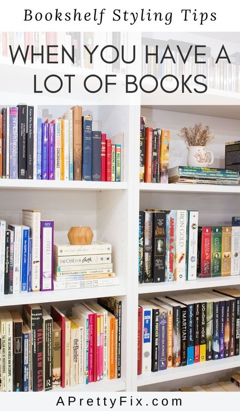 Book Shelf Styling With Books, How To Style A Bookcase With Books, Book Selfs Bookshelves, How To Style A Bookshelf With Books, Book Shelf Arrangements, How To Decorate A Bookshelf With Books, Shelf Styling Books, Shelf Styling With Books, Decorating A Book Shelf