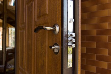 Ready to upgrade your house security?  Mul-T-Lock Installation expert is what you need!  http://www.illinois-locksmith.com/blog/mul-t-lock-installation/ Front Door Security, Door Reinforcement, Front Door Hardware, Steel Security Doors, Best Front Doors, Home Security Tips, Automotive Locksmith, Front Door Locks, Wooden Front Doors