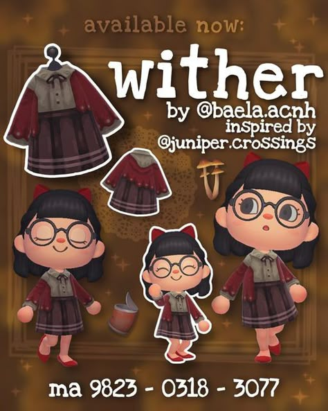 Acnh Vintage Clothes, Tailor Shop Animal Crossing, Red Animal Crossing Clothes, Animal Crossing Vintage Clothes, Acnh Dark Academia Codes Clothes, Flick Animal Crossing Fanart, Cottagecore Items Animal Crossing, Anch Custom Designs Clothes, Animal Crossing Outfits Ideas