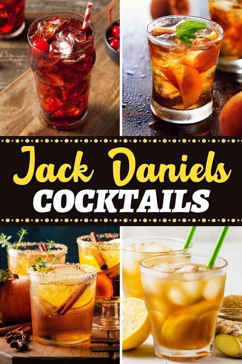 A little oaky, kind of nutty, and full of subtle caramel notes, these easy and delicious Jack Daniel's cocktails go way beyond the typical Jack and Coke. Drinks To Make With Jack Daniels, Jack Daniels Fire Drinks, Drinks With Jack Daniels Honey, Mixed Drinks With Jack Daniels, Jack Daniel Cocktail Recipe, Jack Daniels Old Fashioned, Drinks Alcohol Recipes Jack Daniels, Mixed Drinks Alcoholic Whiskey, Cocktails With Jack Daniels