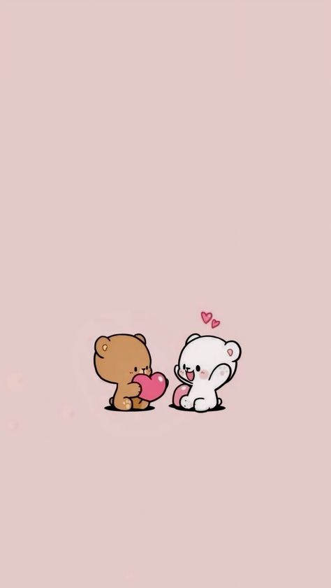 Couple Bear Wallpaper, Whatsapp Chat Wallpaper Love, Milk And Mocha Wallpaper, Image Girly, Dudu Bubu, Whatsapp Background, Cartoons Dp, 4k Wallpaper For Mobile, Cute Mobile Wallpapers