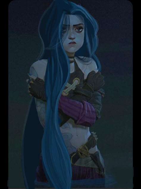 Jinx Hair Down Fanart, Arcane Jinx Hair Down, Jinx Arcane Hair Down, Jinx With Hair Down, Jinx Arcane Long Hair, Jinx Long Hair Down, Jinx With Her Hair Down, Lol Characters League Of Legends, Lol Jinx Fanart