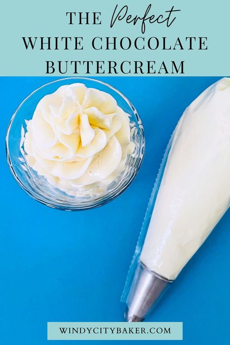 Chocolate American Buttercream, Stiff Buttercream Frosting Recipe, American Buttercream Recipe, White Chocolate Buttercream Frosting, Dark Chocolate Desserts, Chocolate Buttercream Icing, Buttercream Icing Recipe, White Chocolate Frosting, American Buttercream