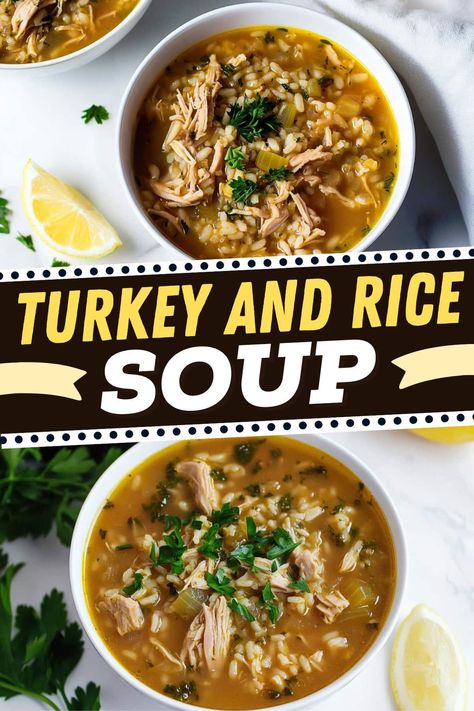 Use up your leftovers with this classic turkey and rice soup! It's savory, delicious, and is guaranteed to satisfy! Turkey Rice Soup Recipes, Turkey And Rice Soup, Turkey Rice Soup, Turkey And Rice, Turkey Rice, Classic Turkey, Rice Soup Recipes, Parmesan Rind, Homemade Cornbread