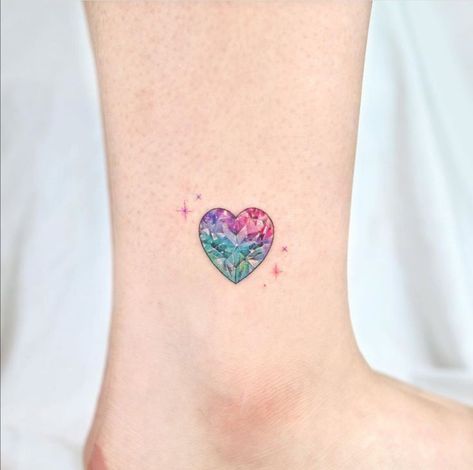 Watercolor Heart Tattoos, Elephant Family Tattoo, Wolf Tattoos For Women, Circular Tattoo, Science Tattoo, Gem Tattoo, Magic Runes, Jewel Tattoo, Circle Tattoos