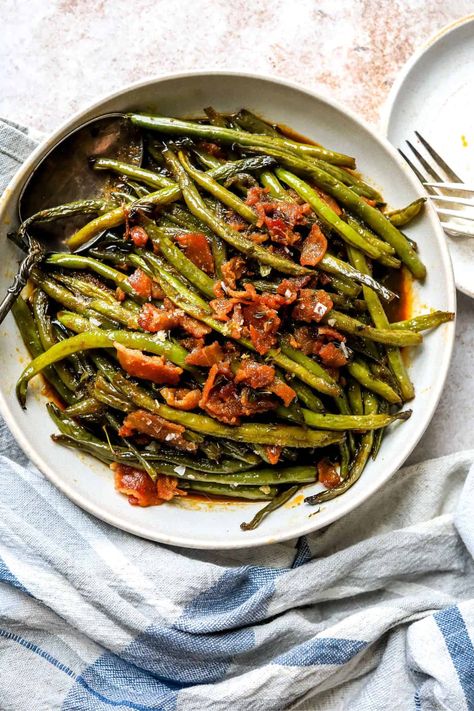 Crack Green Beans - Sailor Bailey Green Beans For Thanksgiving Dinner, Cracked Green Beans With Bacon, Green Bean Thanksgiving Recipes, Bailey Recipes, Green Beans Bacon, Cracked Green Beans, Thanksgiving Green Beans, Sailor Bailey, Meal Sides