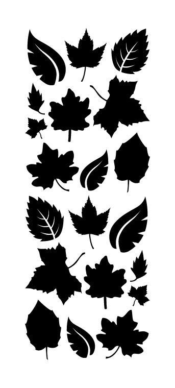 Bring a fall day to your home all year long with our falling leaves wall decals. Your order will include a total of 20 leaf wall graphics. The largest leaf wall sticker measures approximately 5 inches wide by 5.5 inches high. The leaf decals can be ordered in a variety of colors. PRODUCT DETAILS Free first class shipping on orders over $25** Quick installation with easy-to-read instructions included The decals are easily removable, will not damage walls and leave no residue (decals are not reusa Leaf Vector, Stencil Stickers, Doodle Art Flowers, Leaf Silhouette, Leaf Stencil, Silhouette Clip Art, Silhouette Images, Leaf Drawing, Leaf Wall