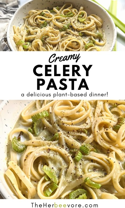 Celery Pasta, Carrot And Celery Recipes, Easy Weeknight Pasta, Weeknight Pasta, What Is Healthy Food, Celery Recipes, Plant Based Dinner, Cream Of Celery Soup, Sauteed Vegetables