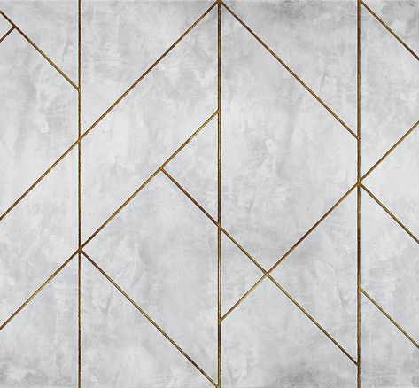 Montmartre 'Geometric Concrete' Mural Design reference 7000072 Gold #PaperMoon #Wallpaper #InteriorDesign #WallMurals #RoomSettings Golden Line Design, Interior Wall Texture Pattern, Wallpaper Bedroom Feature Wall, Feature Wall Design, Golden Line, Feature Wall Bedroom, Wall Panel Design, Quilt Modernen, Wall Paint Designs