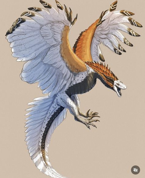 Dragons With Feathered Wings, Winged Creature Art, Creature Design Tips, Bird Dragon Art, Fantasy Birds Mythical Creatures, Beautiful Dragon Art Mythical Creatures, Winged Serpent Art, Owl Dragon Hybrid, Winter Dragon Art