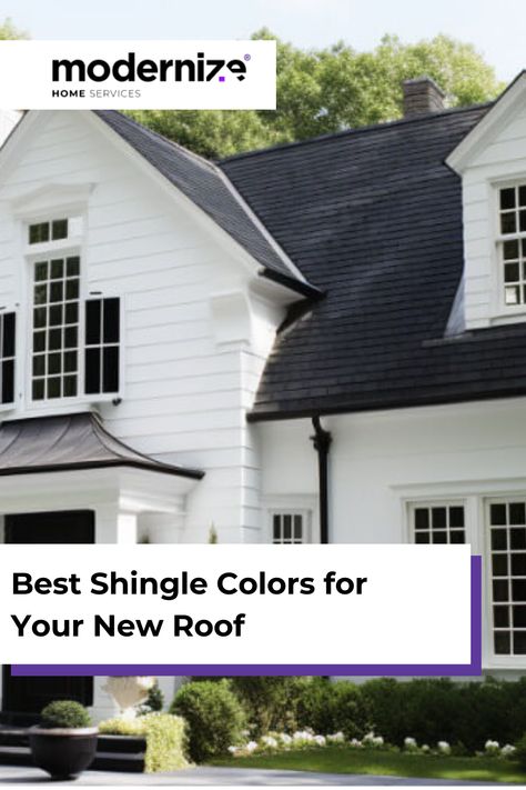 Discover key tips for choosing the perfect shingle color for your roof to enhance your home's curb appeal and reflect your personal style. Metal Shingle Roof Houses, Paint Roof Shingles Before And After, Roof Colors For Gray House, Colonial Slate Roof Shingles, Dark Roof House Color Schemes, Roof Shingles Ideas Exterior Colors, Shingle Colors Roof, Tamko Shingles, Slate Roof Shingles