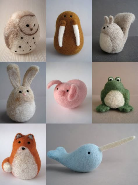 All Things Lovely: Wooly Wooly Wool Felting Animals, Diy Laine, Tovad Ull, Needle Felting Ideas, Needle Felting Diy, Wool Needle Felting, Wool Animals, Wool Felting, Felting Ideas