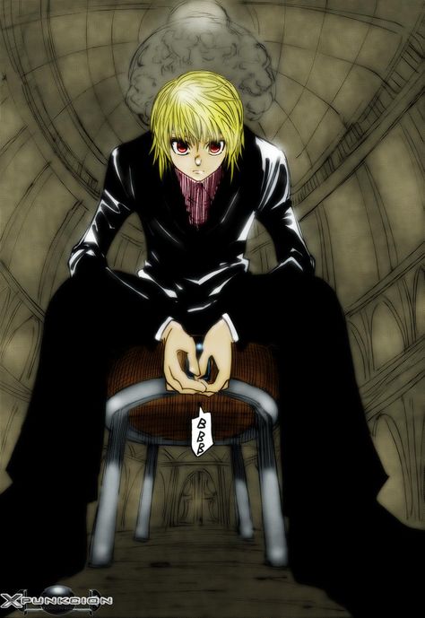 Kurapika Kurapika Full Body Pic, Kurapika Suit, Kurapika Supremacy, Kurapika Kurta, Mobage Cards, Sitting Poses, Red Eyes, Anime Pics, Hunter X Hunter