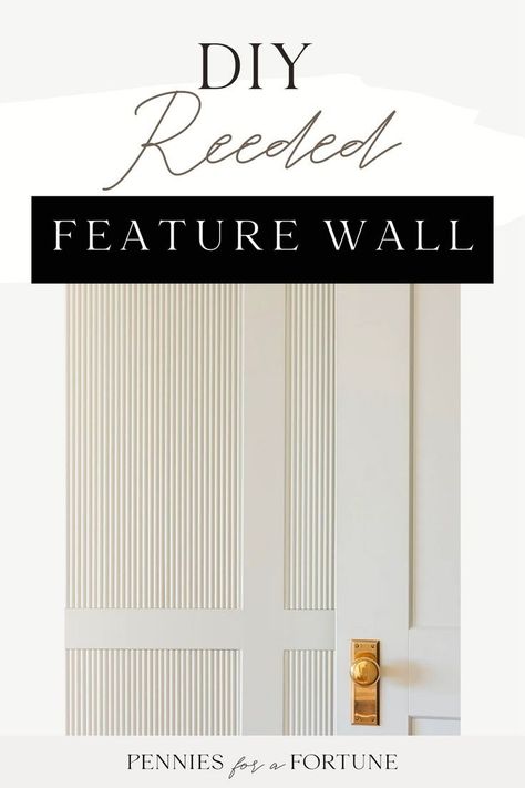 Builder Home Makeover, Diy Wainscoting Bedroom, Playroom Update, Reeded Wall, Diy Bedroom Makeover, Bedroom Makeover On A Budget, Mid Century Modern Makeover, Fluted Wall, Feature Wall Bedroom