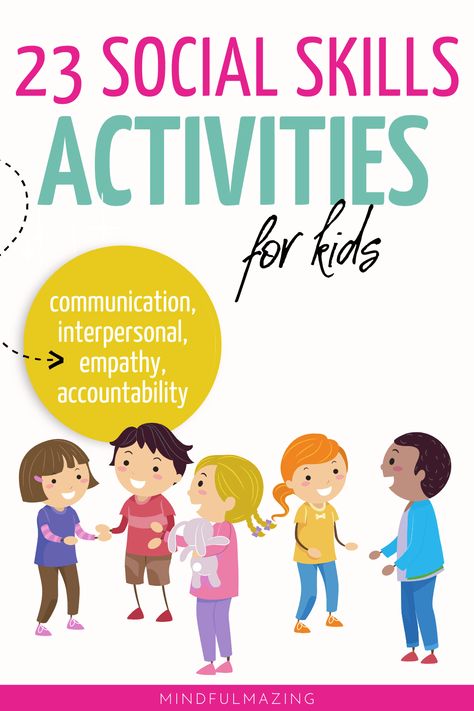 These 16 social skills activities for kids are easy to implement, fun, and helpful for almost every child out there. Social skill games and social skills activities are the perfect way to teach these difficult concepts in a fun and unassuming way. #socialskillsforkids #socialskillactivities #socialskillgames Social Activities For Homeschoolers, Like Skills Activities, Group Social Activities, Reciprocal Conversation Activities, Social Skills Group Therapy Activities, Kindergarten Social Skills Group, Social Skills Activities For Kindergarten, Social Skill Activity For Preschool, Social Emotional Group Activities