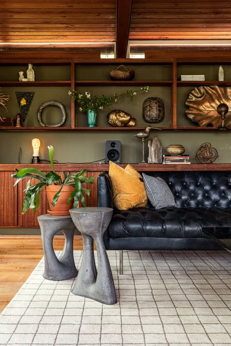 Mcm Living Room, Moody Living Room, Mcm House, Mid Century Modern Living, Mid Century Home, Mid Century Modern Living Room, Century Home, Mid Mod, Fireplace Design