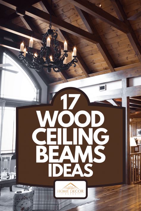 Plank Ceiling With Beams, Slab House Plans, Wood Beam Ceiling Living Room, Wood Beams Living Room, Lake House Great Room, Bead Board Ceilings, Family Room Ceiling, Ceiling With Beams, Faux Wooden Beams