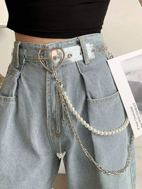 Waist Chain Outfit, Belt Chains, Hip Chain, Jeans Chain, Belt For Jeans, Pant Chains, Estilo Punk, Style Hip Hop, Estilo Hip Hop