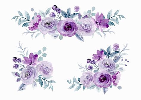 Purple Flowers Frame, Purple Flower Border, Purple Flower Frame, Scrap Wallpaper, Purple Rose Flower, Purple Roses Wallpaper, Lila Party, Purple Flower Background, Rose Flower Arrangements