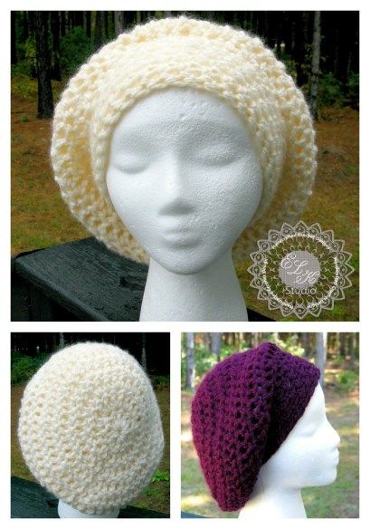 Incredibly Simple Slouchy Hat - Free Pattern! - ELK Studio - Handcrafted Crochet Designs Free Slouchy Beanie Crochet Pattern, Easy Slouchy Crochet Hat Free Pattern, Slouch Beanie Crochet Pattern Free, Crochet Slouch Hat Pattern Free, Slouchy Crochet Hat Pattern Free, Crochet Hats For Women Free Pattern, Free Crochet Slouchy Hat Patterns, Crochet Slouchy Hat Free Pattern Woman Slouch Beanie, Crochet Slouchy Beanie Pattern Free