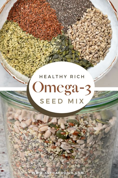 Seed Mix Snack, Seed Mix Recipes, Nuts And Seeds Recipes, Vegan Omega 3, Homemade Protein Powder, Resep Vegan, Recipes By Ingredients, Healthy Seeds, Homemade Muesli