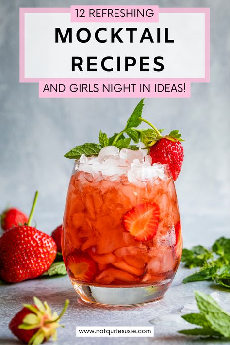 Gather your girls for the ultimate Girls' Night In! 💃🍹 Try out these 12 Refreshing Mocktail Recipes and indulge in some fun activities like crafting, movie marathons, or spa treatments. From Mexican Chocolate Mocktails to Watermelon Lemonade, there's a mocktail for every taste bud! Mocktails For Teens, Teen Mocktail Bar, Spa Food Ideas Girls Night, Adult Girls Night, Girls Night Mocktail Recipe, Girls Night Mock Tails, Girls Night Activities, Sleepy Girl Mock Tail, Mocktails For Mother’s Day