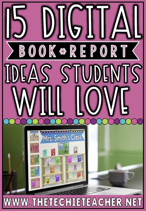 Jazz up traditional book reports with these 15 different DIGITAL book report ideas your students will love! There is a lot of opportunity for differentiation and reaching all kinds of learning styles with these activities. There are ideas for Chromebook, laptop/computer and iPad users. Book Project Ideas Elementary, Book Report Projects Highschool, Fun Book Report Ideas, Book Report Choice Board, Technology Projects For Kids, Book Project Ideas, Book Report Ideas, Book Report Projects, Chromebook Laptop