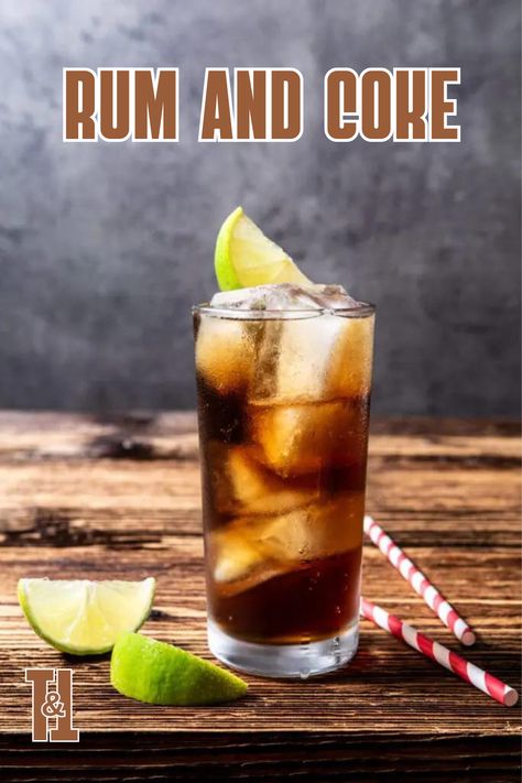 If you look up the word “perfect” in the dictionary, the definition will be this Rum and Coke. Rum And Diet Coke, Rum And Coke Recipe, Coke Recipes, Rum And Coke, Good Rum, Most Popular Cocktails, Coke Cans, Dark Rum, Diet Coke