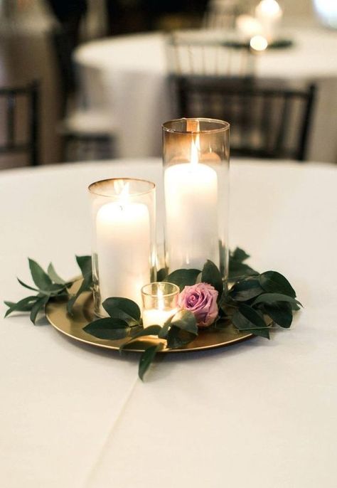 Affordable Wedding Decorations, Wedding Table Toppers, Wedding Candles Diy, Romantic Wedding Centerpieces, Cheap Wedding Centerpieces, Wedding Candles Table, Simple Wedding Centerpieces, Candle Wedding Centerpieces, Cake Table Decorations