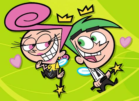 cosmo and wanda Wanda Fairly Odd Parents, Cosmo And Wanda Costume, The Fairy Odd Parents, Fairy Godparents, Cosmo Wanda, Cosmo And Wanda, Timmy Turner, Cartoon Couples, Fairly Oddparents