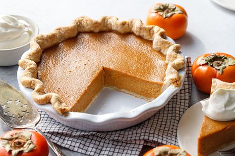 Persimmon Pie Recipe, Persimmon Pie, Hazelnut Pie, Hazelnut Crust, Pumpkin Cream Pie, Apple Pumpkin Pie, Pumpkin Pie Recipe Easy, Cranberry Pie, Easy Pumpkin Pie