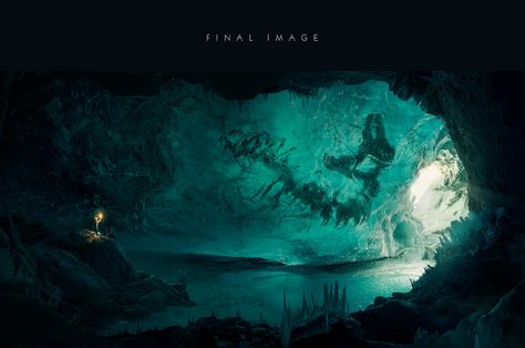 Fossil Frozen in the Ice Cave on Behance Lance Epic, Wizard Lair, Project Volcano, Glass Animals Song, Cave Concept Art, Nature Concept Art, Beyond The Ice Wall, Frozen City, Ice Monster