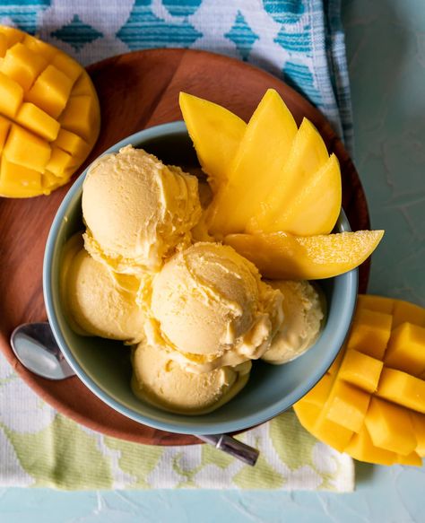 Rich and Creamy Mango Ice Cream Recipe - Pineapple and Coconut Fig Dessert, Mango Ice Cream Recipe, Coconut Ice Cream Recipes, Low Iodine Diet, Mango Ice Cream, Making Homemade Ice Cream, Ice Cream Maker Recipes, I Scream For Ice Cream, Coconut Ice