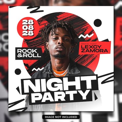 PSD dj party social media poster | Premium Psd #Freepik #psd Party Event Poster, Dj Poster, Dj Night, Concert Poster Design, Poster Template Design, Media Poster, Club Poster, Flyer Design Inspiration, Event Poster Design