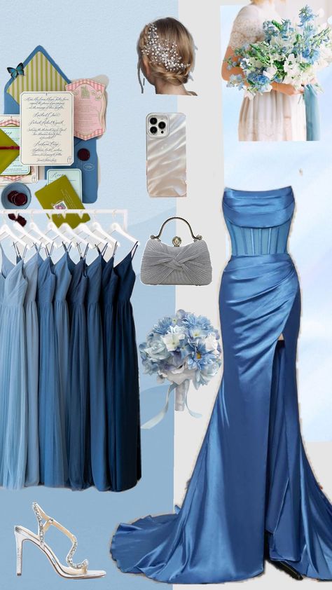 blue bridesmaid #blue #bridesmaid #silver #dress #outfit Blue And Silver Bridesmaid Dresses, Silver Dress Outfit, Bridesmaid Blue, Summer Bridesmaids, Silver Bridesmaid Dresses, Summer Bridesmaid Dresses, Silver Bridesmaid, Blue Bridesmaids, Post Malone