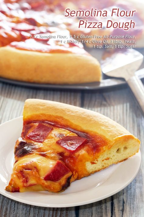 Semolina Pizza Dough Recipe, Bread Flour Pizza Dough, Semolina Pizza Dough, Pizza Dough Bread, Semolina Flour, Pie Crust Dough, Pizza Calzone, Active Dry Yeast, Pizza Dough Recipe